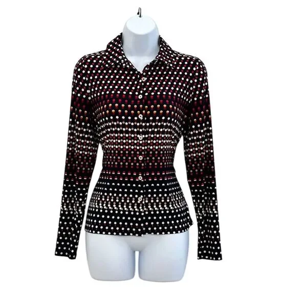 Tommy Hilfiger Women's Polka Dot Button-Up Shirt Size S Multicolor - Picture 7 of 7
